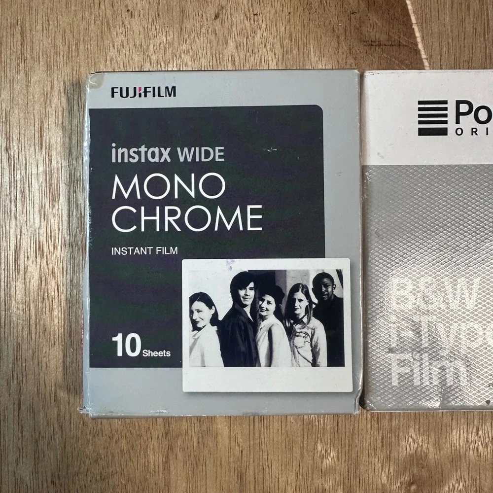 Fujifilm Instax Wide Monochrome & Polaroid Originals B&W i-Type Film Bundle